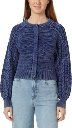 Habitual Washed Cotton Blend Cable Cardigan in Indigo Blue at Nordstrom, Size X-Small