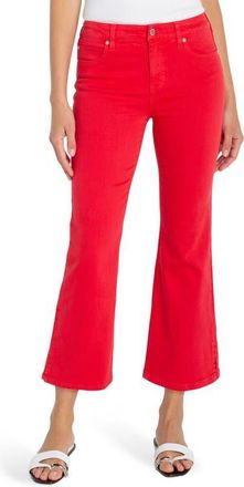 Liverpool L.A. Hannah Side Slit Crop Flare Jeans in Cherry Rose at Nordstrom, Size 10P
