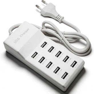 OEM Estaci&oacute;n De Carga Usb De 10 Puertos Con Cargador R&aacute;pido Y Tecnolog&iacute;a De Detecci&oacute;n Autom&aacute;tica De Carga R&aacute;pida. Seguridad Garantizada Para M&uacute;ltiple