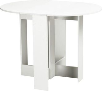 HOMCOM Homcom - Mesa De Comedor Plegable Con 2 Alas Abatibles Madera Para Cocina 104x76x73,7 Cm
