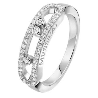 Messika Baby Move Pave 18k White Gold Ring, Size 51