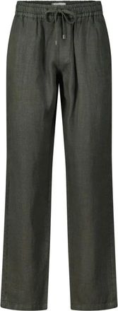 Boglioli Broeken, Heren, Grijs, S, Linnen, Linnen Broek met Koord