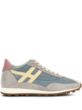Hogan Blue Low-Profile Suede Mesh Retro Sneakers