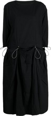 Toogood Roper crinkled-effect drawstring midi dress - women - Cotton/Elastane - S - Black