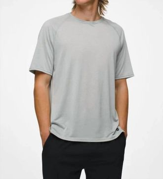 Prana Natural Flow Short Sleeve Crew Shirt In Lunar