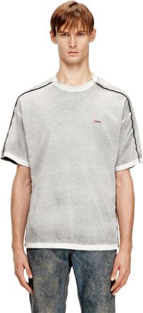 Diesel Relaxed cotton T-shirt with colour spray - T-Shirts - Man - Grey