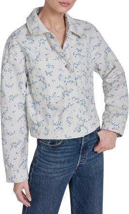 Levi's Floral Print Shirt Jacket in White Blue Ditsy Floral at Nordstrom, Size X-Small