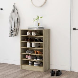 vidaXL Vidaxl - Mueble Zapatero Madera Contrachapada Roble Sonoma 60x35x92 Cm