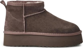Ga&euml;lle Paris Eskimo platform boots - women - Calf Suede/Artificial Fur/Rubber - 39 - Brown