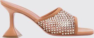 Amina Muaddi Mules Lupita in pelle e nylon a rete con strass