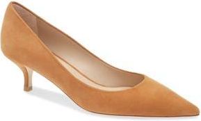 Stuart Weitzman Power Pointed Toe Kitten Heel Pump in Hazel at Nordstrom Rack, Size 6.5