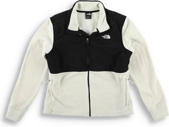 The North Face Tundra Jacket Womens White Black Fleece Full Zip KFC409