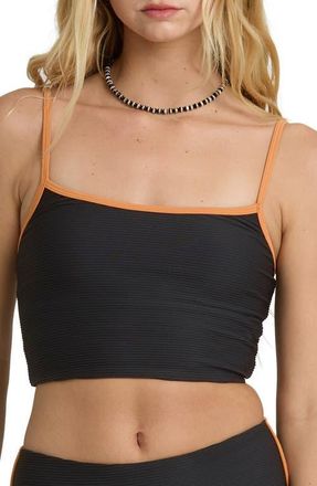 Billabong Tanlines Crop Tankini Top in Black at Nordstrom, Size X-Large