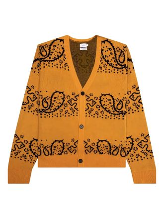 Rhude Bandana V-neck knit cardigan - men - Wool/Cashmere - M - Yellow