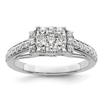Diamond2Deal 14k White Gold Lab Grown Diamond Engagement Ring 3/4Ct Clarity- VS Color- G-H