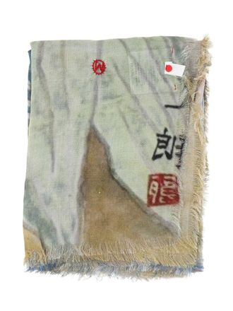 Talking Walls Ela Komadori fringed scarf - unisex - Modal/Silk - One Size - Neutrals