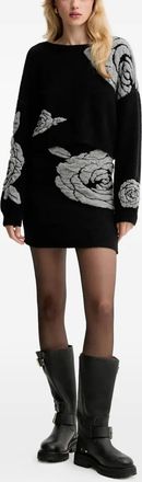 Gestuz GZrosaly floral mini skirt - women - Polyester/Wool/Alpaca/Polyamide/Elastane - M - Black