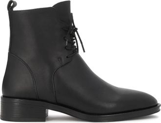 Kazar Enkellaarsjes met veters - Dames - Veterlaarzen - Zwart - 40 EU - Leer - Schoenen