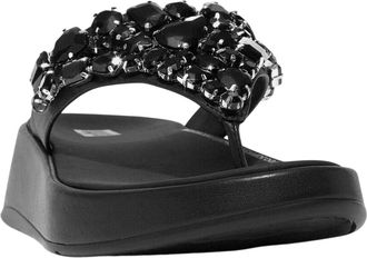 FitFlop Dames/Dames Leren Flatform Sandalen met Juwelen (Zwart)