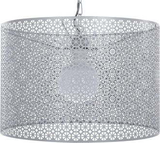 Beliani Beliani - Lámpara colgante de metal gris con pantalla calada estilo oriental Mezen