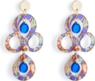 Toolally Petite Batik Earrings - Blue Splatter & Blue Mirror at Nordstrom