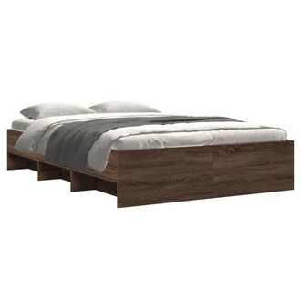 Berkfield Home Durable Bed Frame without Mattress Brown Oak 140x190 cm Engineere