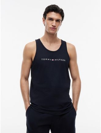 Tommy Hilfiger Mens Hilfiger Logo Sleep Tank Top - Navy - XL
