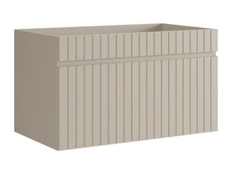 Vente-Unique Mueble bajo lavabo suspendido estriado beige - 80 cm - SATARA