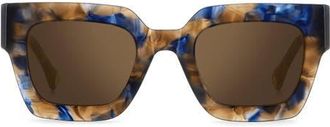 Carolina Herrera Her 49mm Square Sunglasses in Blue Havana/Gold Sp at Nordstrom