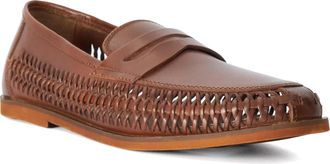 Dune London Mens Bodrum - Leather Moccasins - Tan - Size UK 10