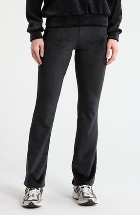 Yogalicious Dreamy Ribbed Velour Flare Leg Pants in Black at Nordstrom Rack, Size X-Small