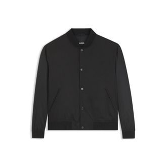 BOSS Water-repellent jacket with monogram-patterned sleeves