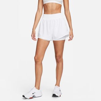 Nike Womens One Dri-FIT High-Waisted 3 2-in-1 Shorts in White | DX6016-100