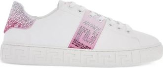 Versace Crystal Greca Sneakers - Dames - Sneakers - Wit - 38 EU - Leer - Schoenen