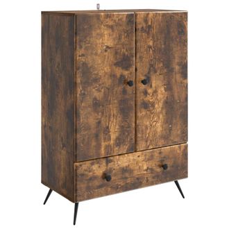 vidaXL Aparador Roble Ahumado 66 X 34,5 X 95 Cm Madera De Ingenier&iacute;a Vidaxl