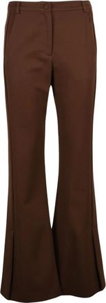 Patrizia Pepe Broeken, Dames, Bruin, M, Polyester, Wijde broek