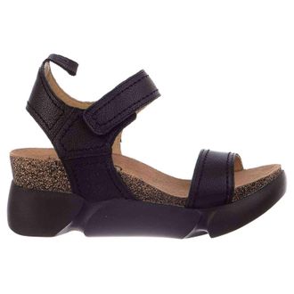 FLY London SENA580FLY Leather Womens Hook and loop Sandals - Black - Size:UK 6