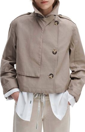 Rag & Bone Jamie Cropped Trench Coat In Khaki