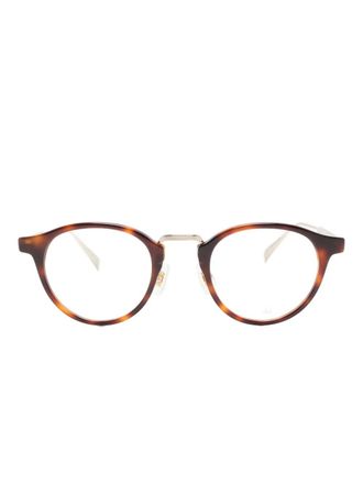 Dunhill pantos-frame glasses - unisex - Acetate/Metal - 48 - Brown