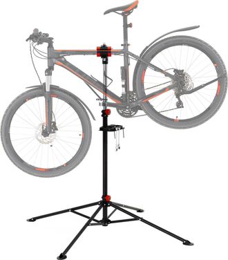 ECD Germany Ecd Germany - Soporte De Reparaci&oacute;n De Bicicletas De Acero Caballete Giratorio 360&deg; Altura Ajustable 105-185cm Para E-bike Hasta 50 Kg Base De Tr&iacute;pode