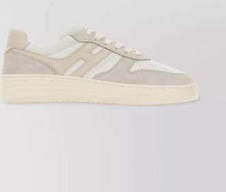 Hogan leather sneakers with suede accents and rubber sole