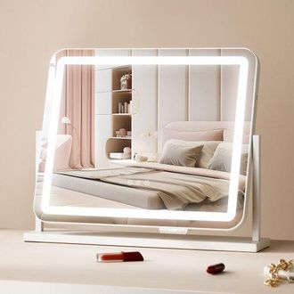 OEM Espejo De Maquillaje Iluminado Con Tres Modos De Iluminaci&oacute;n De Color, Led Con Luces Y Aumento De 5x, Puerto Usb, Control T&aacute;ctil Inteligente, Rotaci&oacute;n