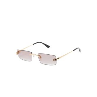 Cartier Sunglasses, unisex, Yellow, Size: 55 MM Rectangle Sunglasses