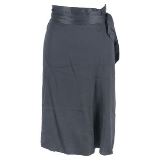 Joseph Knee Length Wrap Skirt in Black Silk