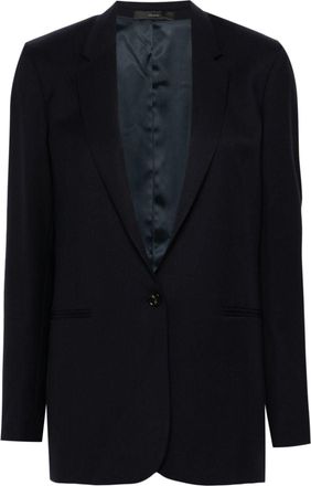 Paul Smith single-breasted wool blazer - women - Cupro/Wool - 40 - Blue