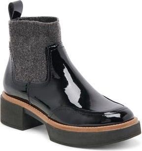 Dolce Vita Saline H2O Waterproof Platform Bootie in Midnight Patent Leather H2O at Nordstrom Rack, Size 10.5