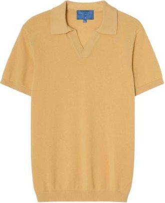 Robert Talbott Randall Cotton Cashmere Johnny Collar Sweater in Yellow at Nordstrom, Size Xx-Large