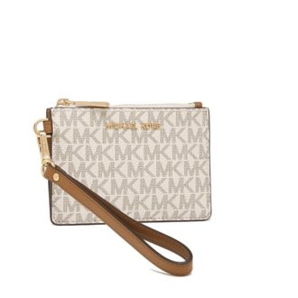 Michael Kors Signature Logo-print Canvas Small Logo Coin Purse - Vanilla