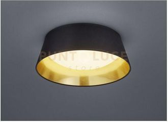 Reality Reality Leuchten - ponts plafoniera led 14W 500lm, 3000K diffusore metacrilato bianco con paralume nero interno oro D.34CM