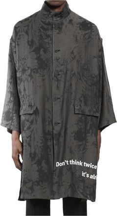 Yohji Yamamoto Single-Breasted Coats - Heren - Mantel - Grijs - L - Jassen